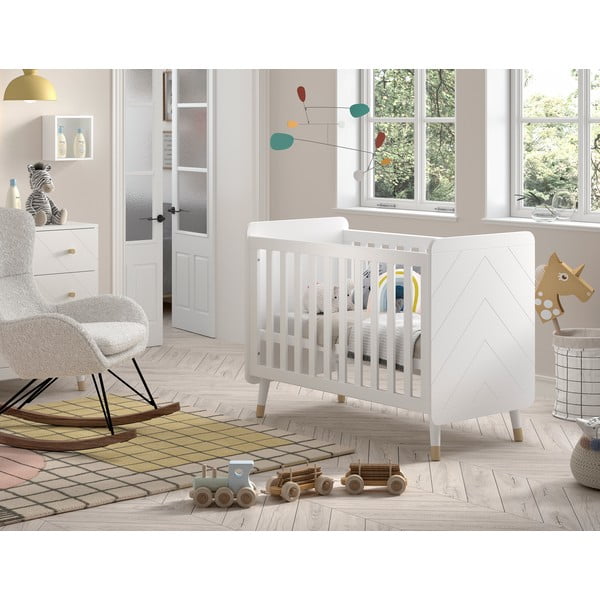 Bijeli dječji krevet od masivnog bora 60x120 cm BILLY – Vipack-image-1