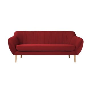 Crvena baršunasta sofa Mazzini Sofas Sardaigne, 188 cm