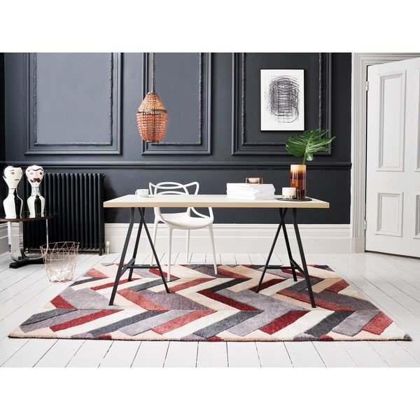 Crveno-sivi ručno tkani tepih Flair Rugs Salon, 120 x 170 cm-image-2