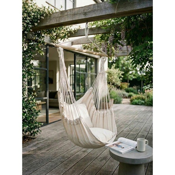 Krem podstavljena viseća vrtna fotelja Tobago – Garden Pleasure-image-1