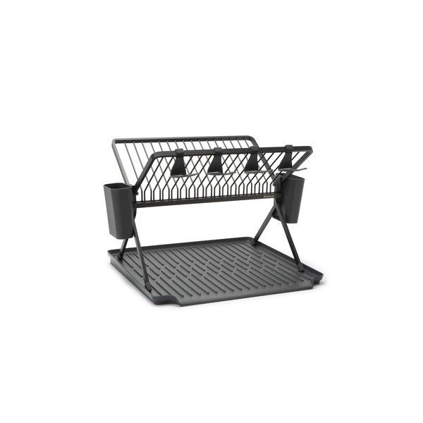 Tamno zeleni metalni dvoetažan ocjeđivač za posuđe 42x51 cm – Brabantia-image-2