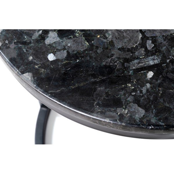 Crni granitni stol s crnim podnožjem RGE Crystal, ⌀ 50 cm-image-1