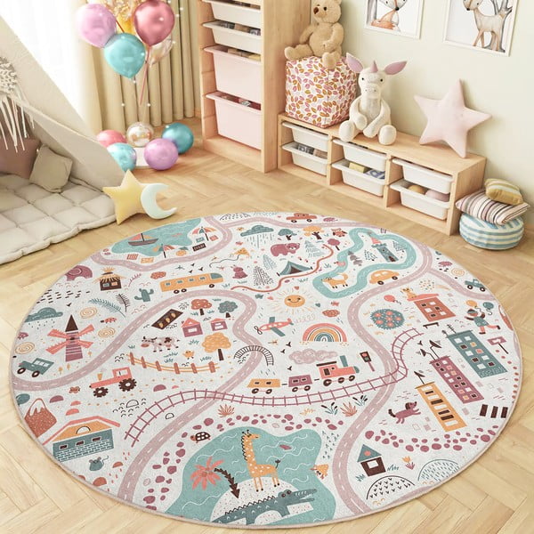 Periv dječji tepih za igru ø100 cm Furry World – Mila Home-image-1