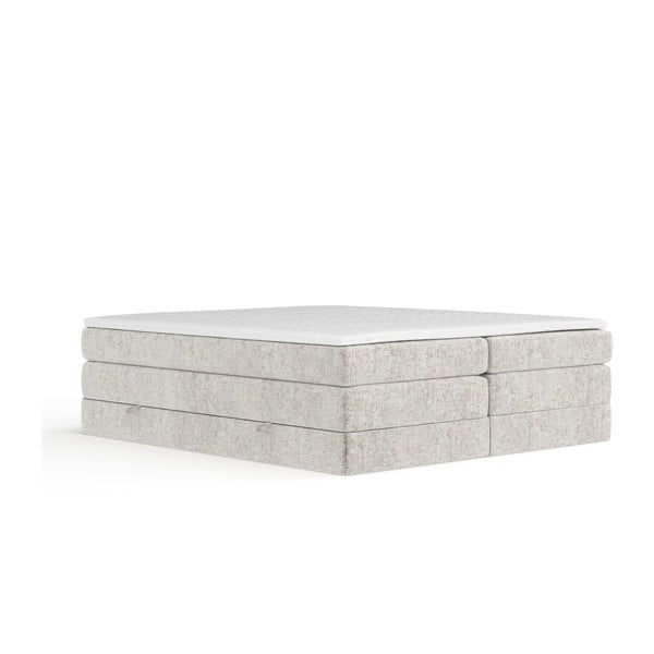 Bež boxspring krevet s prostorom za odlaganje/bez uzglavlja 140x200 cm Juniper – Maison de Rêve
