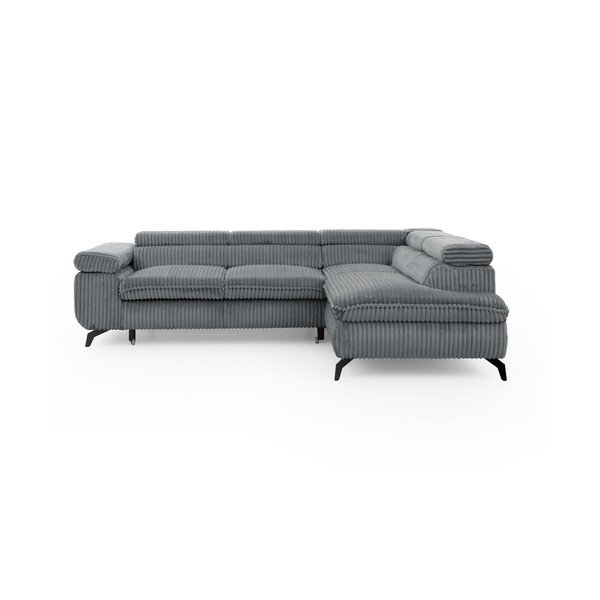 Siva kutna garnitura od samta (s desnim kutom/u obliku slova L) Marbeya  – Ropez