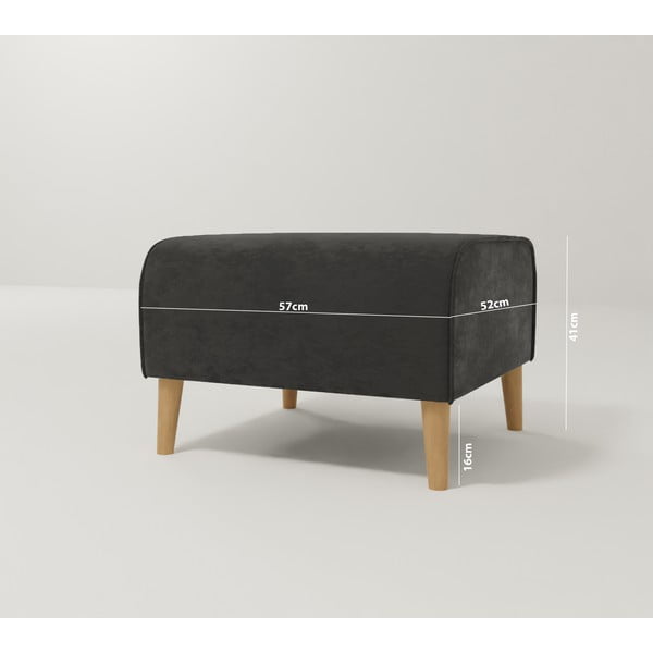 Tamno sivi baršunast tabure Carole – Ropez-image-3