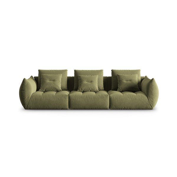 Svijetlo zelena baršunasti sofa 332 cm Bloom – Micadoni 