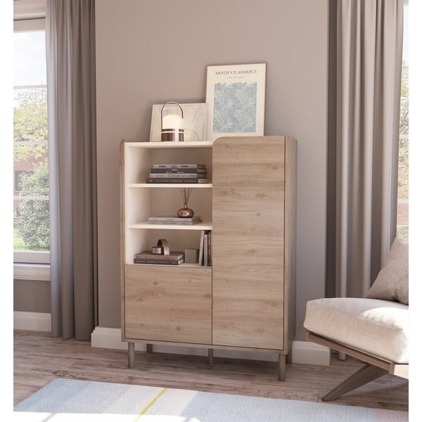 Ormarić u dekoru hrasta u prirodnoj boji 90x125x40 cm Monza – Marckeric-image-1