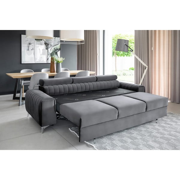Tamno siva baršunasti sklopiva sofa 261 cm Laurence – ELTAP-image-4
