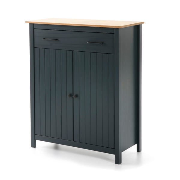 Tamno plava visoka komoda od masivnog bora 90x110 cm Miranda – Marckeric-image-2