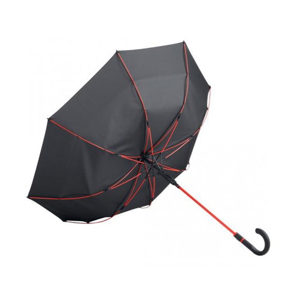 Crni kišobran otporan na vjetar s crvenim detaljima Ambiance Fare Proof, ⌀ 112 cm-image-3