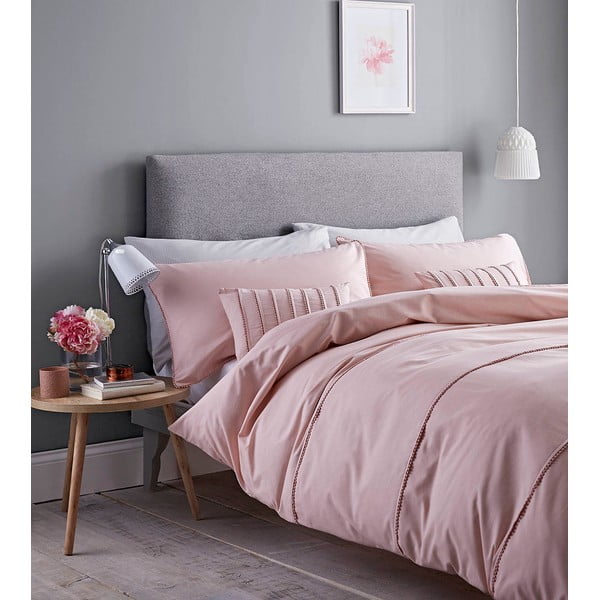 Ružičasta posteljina Catherine Lansfield Pom Pom, 135 x 200 cm