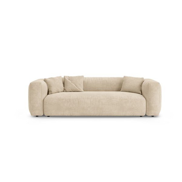 Krem baršunasti sklopiva sofa 264 cm – Micadoni 