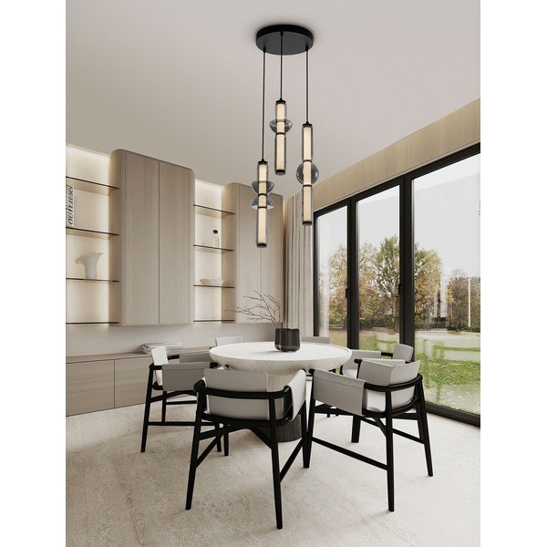 Siva staklena LED viseća svjetiljka s mogućnosti zatamnjivanja ø 38 cm Ulon – Nova Luce-image-2