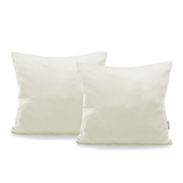 Set od 2 sivo-bež pamučne jastučnice DecoKing Amber Ecru, 40 x 40 cm-image-1