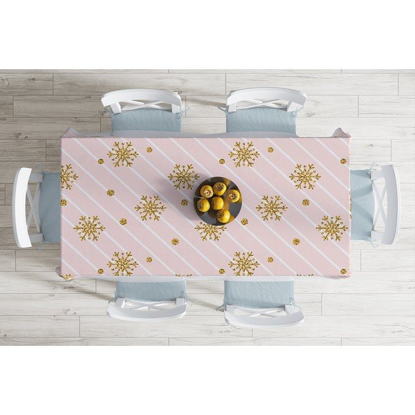 Božićni stolnjak s dodatkom pamuka Minimalističke navlake za jastuke Zlatne pahuljice, 140 x 180 cm-image-1