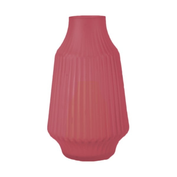 Ružičasta staklena vaza PT LIVING Stripes, ø 16 cm