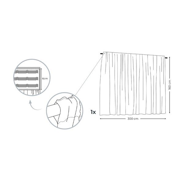 Tirkizna zavjesa AmeliaHome Voile Pleat, 160 x 300 cm-image-3