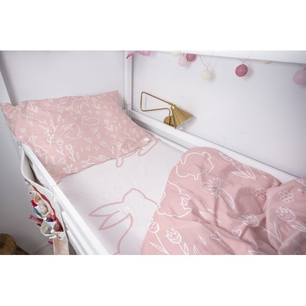 Rastezljiva dječja plahta od pamučnog satena 120x60 cm Sweet Bunnies - Butter Kings-image-1
