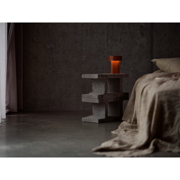 Konjak smeđa plastična LED stolna lampa (visina 18 cm) Oblong – Zone-image-1