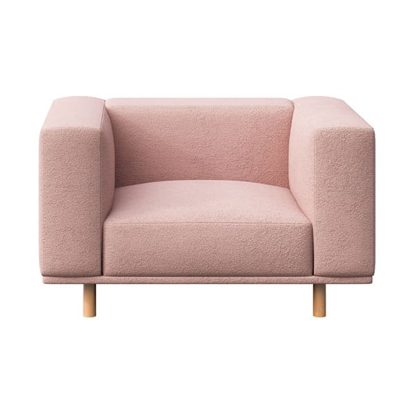 Ružičasta fotelja   od bouclé tkanine Kukumo – Ame Yens