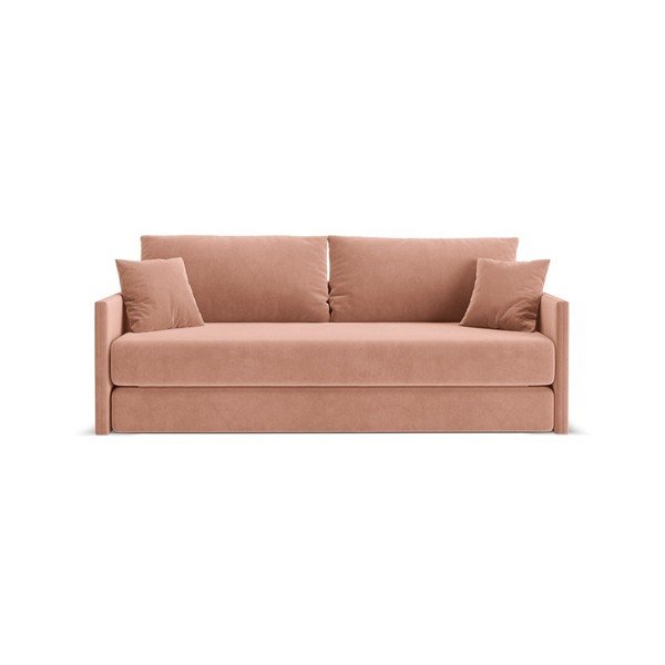 Ružičasta baršunasti sklopiva sofa 209 cm Shannon – Cosmopolitan Design