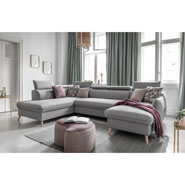 Svijetlo siva sklopiva kutna garnitura (s lijevim kutom) Sweet Harmony – Miuform-image-4