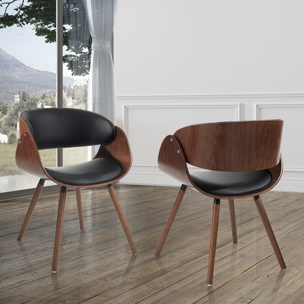 Crna/tamno smeđa podstavljena blagovaonska stolica s naslonima za ruke Visby Evo – Tomasucci-image-1