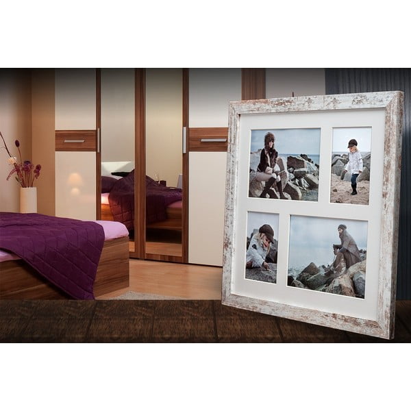 Sivo-bijeli okvir za 4 fotografije Styler Narvik Shabby, 39 x 39 cm-image-1