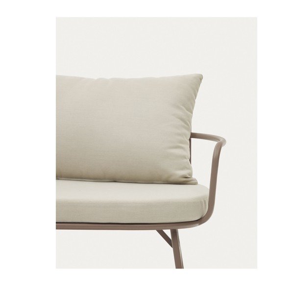 Krem metalna vrtna sofa Bramant – Kave Home-image-3