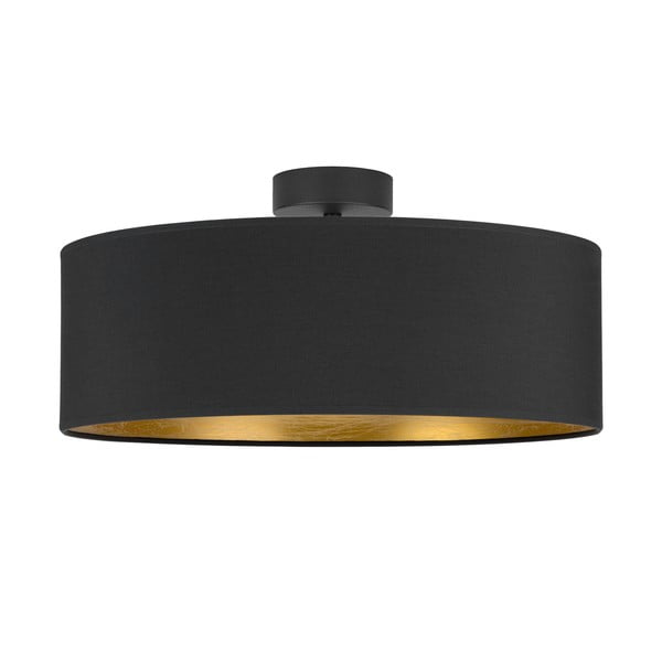 Crna stropna svjetiljka sa zlatnim detaljima Sotto Luce Tres XL, ⌀ 45 cm