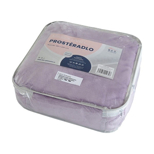 Ljubičasta plahta od mikroflanela 90x200 cm Exclusive – B.E.S.-image-1