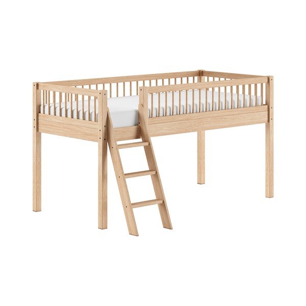 Podignuti dječji krevet od masivne bukve s podnicom 90x200 cm u prirodnoj boji Forrest – Vipack