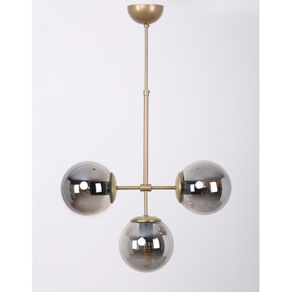 Siva/u zlatnoj boji stropna svjetiljka sa staklenim sjenilom ø 15 cm Seagull – Squid Lighting-image-1