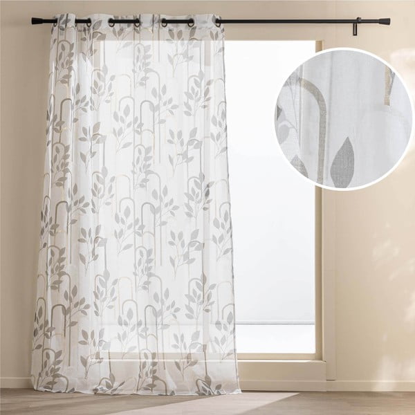 Siva prozirna zavjesa od voila 140x240 cm Roseris – douceur d'intérieur-image-4