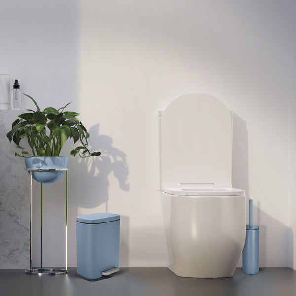 Svijetlo plava željezna kanta za smeće s pedalom 5 l   Akira – Spirella-image-1