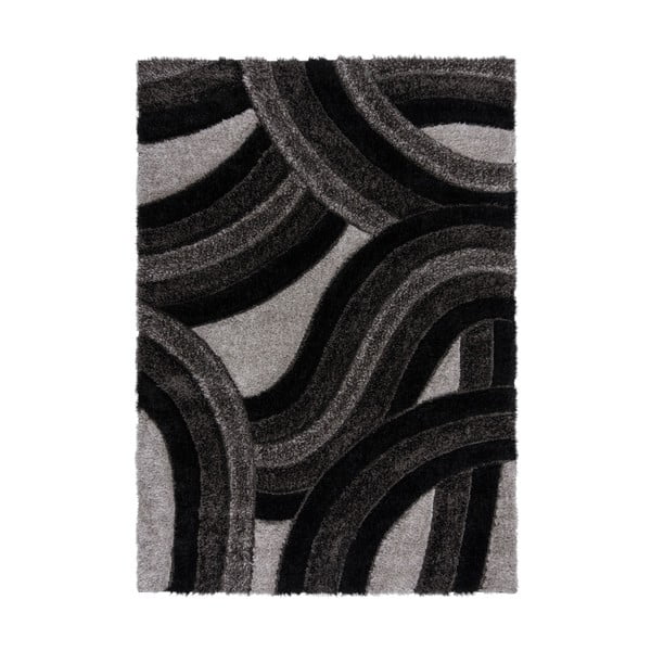 Crni/sivi ručno rađen tepih od recikliranih vlakna 160x230 cm Velvet – Flair Rugs