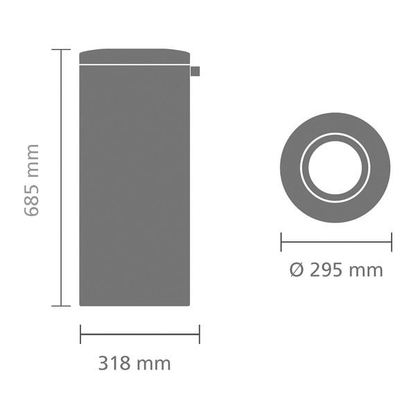 Željezna kanta za smeće u mat srebrnoj boji 30 l Flame Guard – Brabantia-image-4