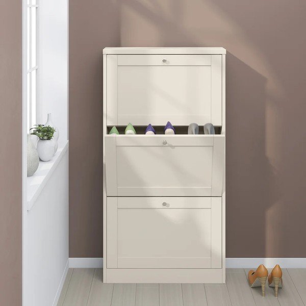 Bež preklopni ormarić za cipele u mat dekoru 70x130x19 cm Heide – Støraa-image-2