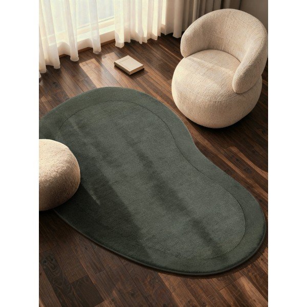 Tamno zeleni ručno rađen tepih od mješavine vune 125x200 cm Kari Organic – Villeroy&Boch-image-1