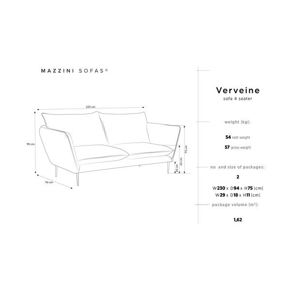 Bež kauč Mazzini Sofas Verveine, dužina 225 cm-image-3