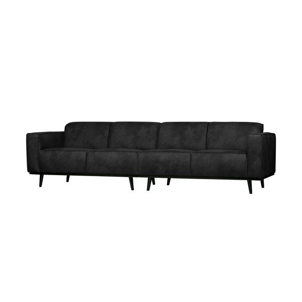 Crna sofa od imitacije antilopa BePureHome Statement, 280 cm-image-2