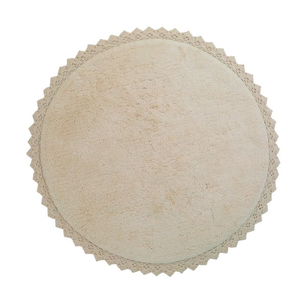Krem periv/ručno rađen pamučan okrugao tepih ø 110 cm Perla Sable – Nattiot