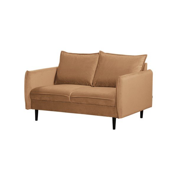 Smeđa baršunasta sofa 138 cm Juli – Ropez-image-1