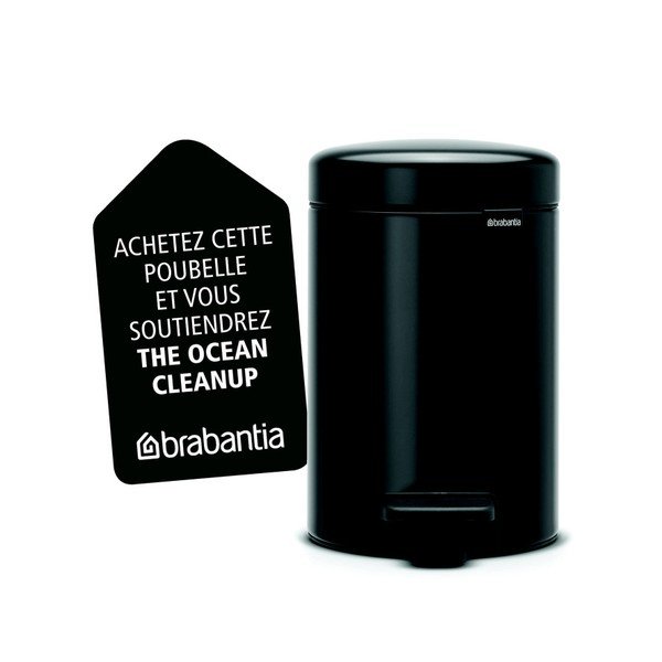 Crna kanta za otpatke s pedalom Brabantia Newicon, 3 l-image-1