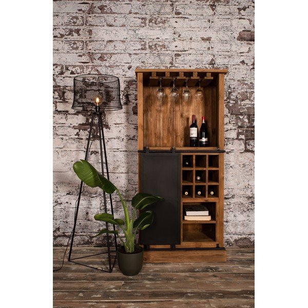 Vitrina za vino od tikovine za 18 boca, 84x177 cm Blackburn - HSM collection-image-1
