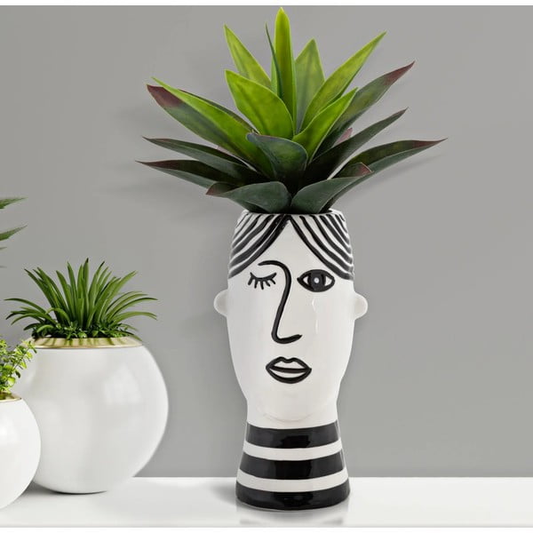Crno-bijela porculanska vaza Mauro Ferretti Face-image-1