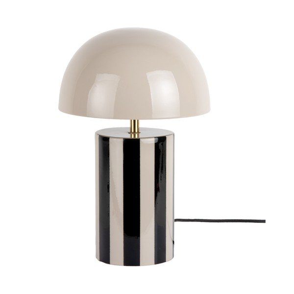 Crna/smeđe-siva metalna stolna lampa (visina 34 cm) Rayado – Leitmotiv