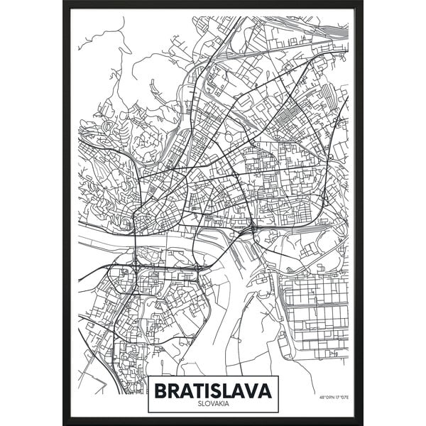 Zidni poster u okviru MAP/BRATISLAVA, 40 x 50 cm