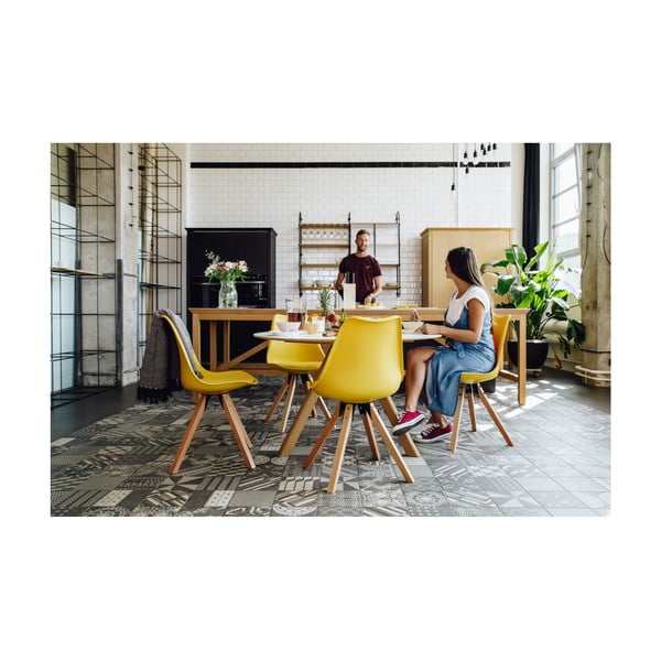 Set od 2 žute stolice s postoljem od bukovog drveta Bonami Essentials Gina-image-1